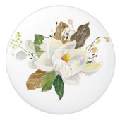 Magnolia Floral Farmhouse Rustic Country Kitchen Keramische Knop (Voorkant)