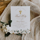 Magnolia floral first commune kaart<br><div class="desc">Een elegant ontwerp van waterverf magnolia bloemen. U kunt deze uitnodiging sjabloon met uw eigen details aanpassen. U kunt de kleuren,  de formulering,  de tekst en andere functies wijzigen.</div>