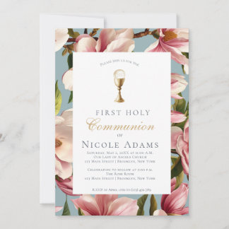 Magnolia Floral First Communion  Kaart