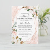 Magnolia Floral Geometric Virtual Vrijgezellenfees Kaart (Staand voorkant)