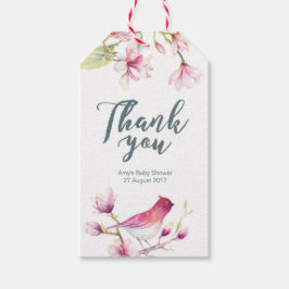 Magnolia Floral Gepersonaliseerd Dank u Favor labe Cadeaulabel