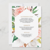 Magnolia Floral Gold Ampersand All in One Wedding Kaart (Achterkant)
