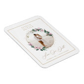 Magnolia Floral Gold Circle Foto van Save the Date Magneet (Rechterzijde)