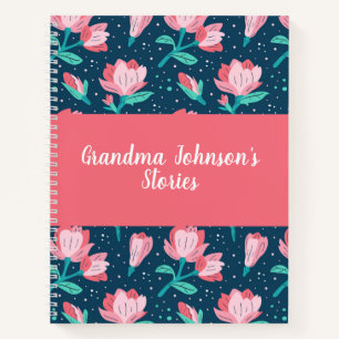 Magnolia Floral Grandma's Artikels Name Memory Boo Notitieboek