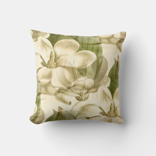 magnolia floral green kussen (Voorkant)