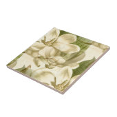 magnolia floral green tegeltje (Zijkant)