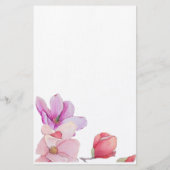 Magnolia Floral Linen Stationery Briefpapier (Achterkant)