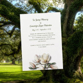 Magnolia Floral Memorial Funeral Service Card Kaart