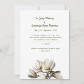 Magnolia Floral Memorial Funeral Service Card Kaart (Voorkant)