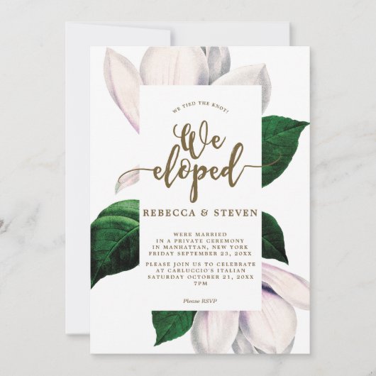 magnolia floral modern we ontwikkelden uitnodiging (Voorkant)