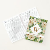  Magnolia Floral Monogram Family Recipe Notitieboek (Binnen)