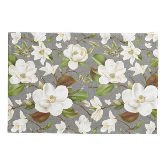 Magnolia Floral Monogram Kussensloop (Achterkant)