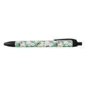 Magnolia Floral Monogram Zwarte Inkt Pen (Bovenkant)