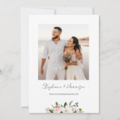 Magnolia Floral Niets Fancy Gewoon Liefde Bruiloft Kaart (Achterkant)