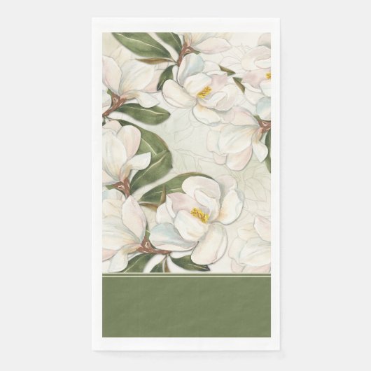 Magnolia Floral Paper Gastendoek Servet (Voorkant)
