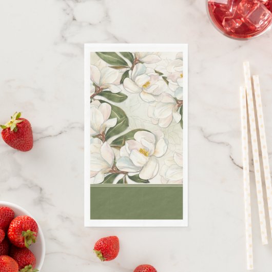 Magnolia Floral Paper Gastendoek Servet (Insitu)