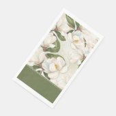 Magnolia Floral Paper Gastendoek Servet (Hoek)
