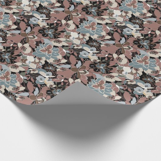 Magnolia Floral Pattern Cadeaupapier (Hoek)