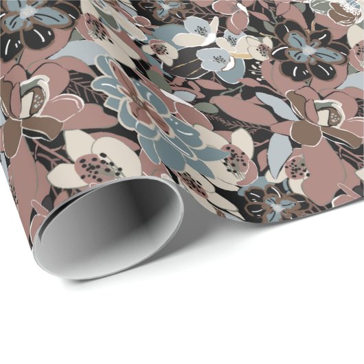 Magnolia Floral Pattern Cadeaupapier (Rol Hoek)