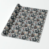 Magnolia Floral Pattern Cadeaupapier (Uitgerold)