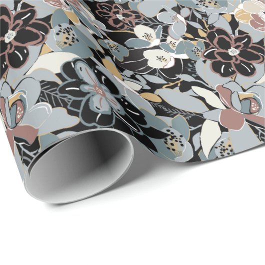 Magnolia Floral Pattern Cadeaupapier (Rol Hoek)