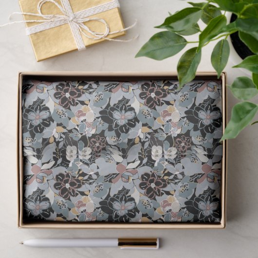 Magnolia Floral Pattern Tissuepapier (Geschenk)
