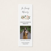 Magnolia Floral Photo Funeral Poem Bladwijzer Kaar Mini Visitekaartjes (Voorkant)