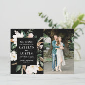 magnolia floral photosave the date card save the date (Staand voorkant)