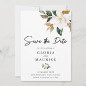 Magnolia floral Save the Date (Voorkant)