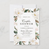 Magnolia floral stellen douche-uitnodiging save the date (Voorkant)