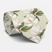 Magnolia Floral Stropdas (Opgerold)