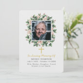 Magnolia Floral Sympathy Begrafenisfoto Bedankkaart (Staand voorkant)