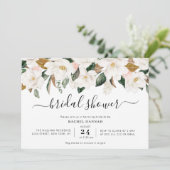 magnolia floral vrijgezellenfeest kaart (Staand voorkant)