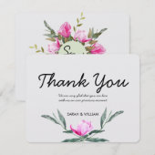 Magnolia Floral Waterverf bruiloft bedankje Bedankkaart (Voorkant / Achterkant)