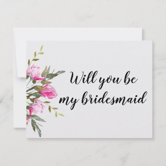 Magnolia Floral Waterverf Kaart (Voorkant)