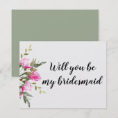 Magnolia Floral Waterverf Kaart (Voorkant / Achterkant)