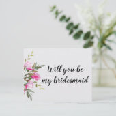 Magnolia Floral Waterverf Kaart (Staand voorkant)