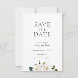 Magnolia Floral Waterverf Save The Date