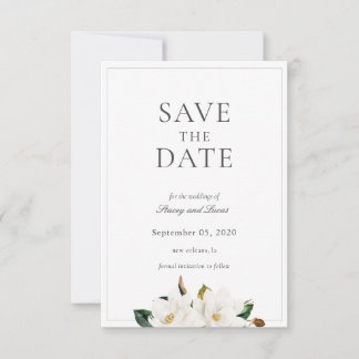 Magnolia Floral Waterverf Save The Date