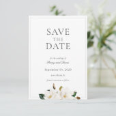 Magnolia Floral Waterverf Save The Date (Staand voorkant)