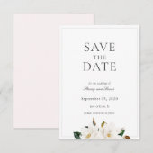 Magnolia Floral Waterverf Save The Date (Voorkant / Achterkant)