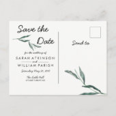Magnolia Floral Waterverf Save The Date Briefkaart (Achterkant)
