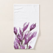 Magnolia Floral Waterverf Violet Blush Bad Handdoek (Handdoek)