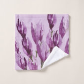Magnolia Floral Waterverf Violet Blush Bad Handdoek (Wasdoekje)