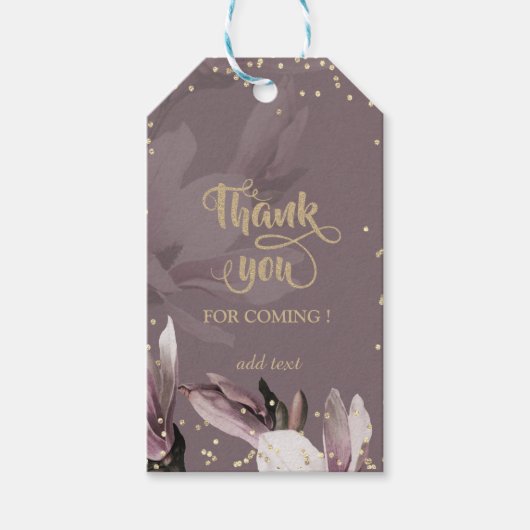 Magnolia Floral Weddenschap Bedankt Cadeaulabel (Voorkant)