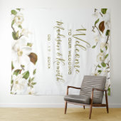 Magnolia Floral Wedding Backdrop Wandkleed (In Situ (horizontaal))