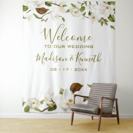 Magnolia Floral Wedding Backdrop Wandkleed