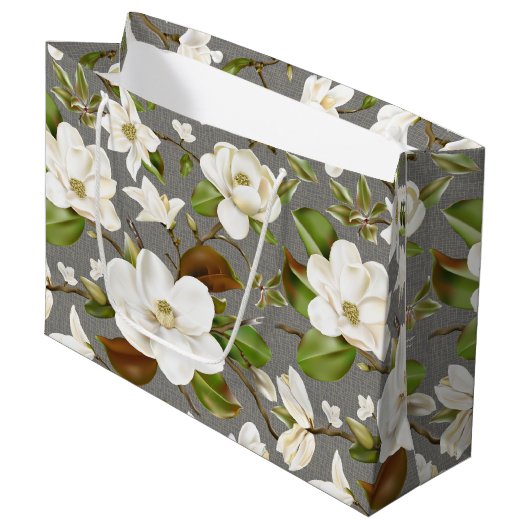 Magnolia Floral Wedding Groot Cadeauzakje (Voorkant Gekanteld)