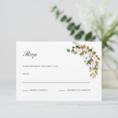 Magnolia Floral Wedding RSVP-kaart RSVP Kaartje (Staand voorkant)