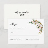 Magnolia Floral Wedding RSVP-kaart RSVP Kaartje (Voorkant / Achterkant)